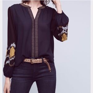 Anthropologie embroidered blouse